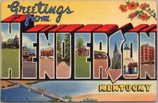 HENDERSON, Kentucky Large Letter Postcard Multi-View / Curteich Linen - 1947 picture