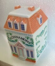 1989 Lenox Spice Village Fine Porcelain Cinnamon Spice Jar/House W/ Lid Chipped picture