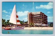 Honolulu HI-Hawaii, Duke Kahanamoku Beach, Antique, Vintage Postcard picture