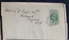 British Letter with printed stamp to Richmond, Virginia posted 1905. picture
