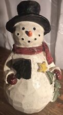 Heartland Holiday Christmas 2016 Hobby Lobby Snowman White Burgundy Tree  6” picture