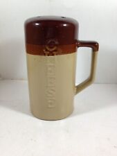 Vintage Brown Glazed Pottery Embossed Cheese Shaker picture