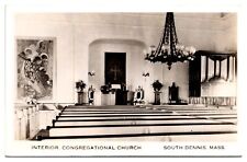 RPPC Interior Congregational Church, South Dennis, MA Postcard picture