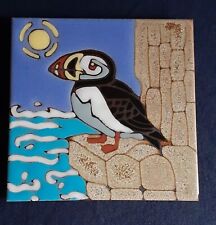 PUFFIN Ceramic Tile Elany & Jiri Prusa Tiles California Vintage Stamped 6