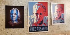 JULIAN ASSANGE MAGNET 🧲 & stickers lot of 3 FREE ASSANGE wikileaks  picture