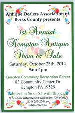 Postcard - 1st Annual Kempton Antique Show & Sale - Kempton, Pennsylvania picture