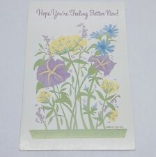 Vintage Fantusy Get Well Card “Hope You’re Feeling Better Now” Flower Art P4 picture