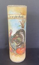 Vintage Thanksgiving Sugar Frosted Glass Candle 9