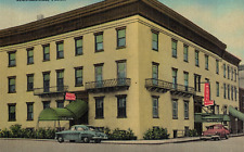 C1930s Honesdale PA Hotel Allen Cars Park Signs Awning Colore Vintage Postcard picture