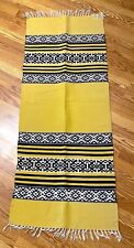 Antique Native American Navajo Indian Hand Stitched 23x58 Wool Rug Throw Textile picture
