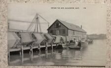 Vintage Postcard Gloucester Massachusetts Drying The Fishing Lines picture