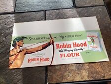 1952 Walt Disney's Robin Hood Movie, Robin Hood Flour Paper Sign NOS picture
