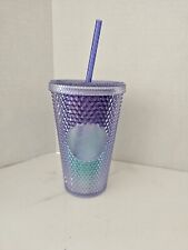 Starbucks 2021 Purple Blue Ombre Grande 16 oz Studded Cold Cup Tumbler READ UP picture