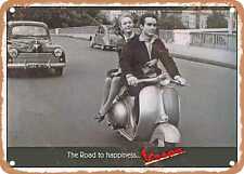 METAL SIGN - 1958 Vespa the Road to Happiness. Vintage Ad picture