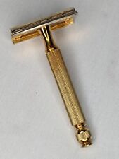 Vintage Gillette Safety Razor Made in USA Gold Tone Ball-End TECH picture