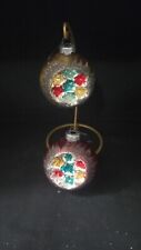 (2) VTG Mercury Glass Indent Christmas Ornaments ~ West Germany ~ 2-1/2