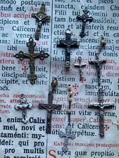 RARE LOT CRUCIFIXES : N. 10 TOTAL - also in SILVER and one with relic 1930-1950 picture