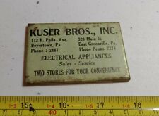 Vtg Kuser Bros Appliances Boyertown East Greenville PA Advertising Pocket Mirror picture