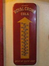 VINTAGE 1954 ROYAL CROWN COLA TIN THERMOMETER LARGE picture