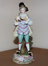 Antique Dressel Kister Porcelain Figurine Victorian Man Dove Bird Pigeon 9.8