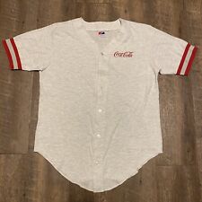 Vintage Swingster Coca Cola Baseball Jersey Mens Size Large Shirt White USA Made picture