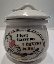 Vintage Alco Ind Inc Ceramic Novelty Funny Jar/lid I Don’t Skinny Dip-Chocolate picture