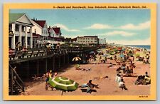 Rehoboth Beach DE - Boardwalk - Beach - Sunbathers - Curt Teich 1944 picture