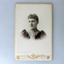 Antique 1890’s Cabinet Card Photo of A Lady In Dress Chicago Vickers Theatre   picture