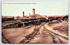 Vintage Postcard C1910 Freight Yards And Union Depot, Portland, Oregon picture