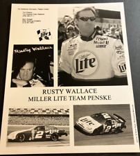1990s Rusty Wallace #2 Miller Lite Ford Taurus - NASCAR Hero Card Handout  CLEAN picture