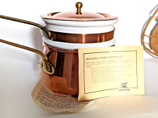 Copper Porcelain Stovetop Double Boiler Pot Pan B&M Douro Old New picture