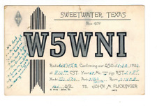 Ham Radio Vintage QSL Card      W5WNI   1953   Sweetwater, Texas picture