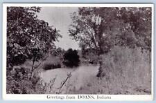 GREETINGS FROM DOANS INDIANA 1910's ERA ANTIQUE POSTCARD FANCY BACK picture