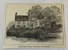 1883 magazine engraving~WHERE EDGAR ALLAN POE WROTE THE RAVEN, Brennan Farmhouse picture