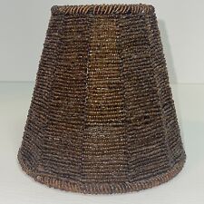 Beaded Small Lamp Shade Amber Gold brown  picture