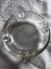 Vintage Large 6” Round Clear Glass Cigar Ashtray Heavy 4 Slots picture