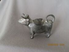 VINTAGE/ANTIQUE OLD COLONY PEWTER COW CREAMER W/FLY ON LID picture