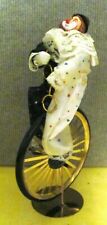 Vintage 70's Clown Riding Unicycle by Victoria Impex Corp, Metal Base picture
