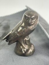 .925 Silver Owl of Athena or Minerva Metal Sculpture  Greek Mythology 2-1/4” picture