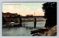 Norwich CT-Connecticut, Preston Bridge, Antique Vintage Souvenir Postcard picture