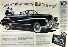 1946 Buick Convertible Two Page Vintage Print Ad Car Man Cave Bar Shop Decor picture