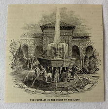 1882 magazine engraving~ FOUNTAIN IN THE COURT OF THE LIONS, Spain picture
