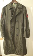 Vintage USMC Wool Coat Corporal  Vietnam Era Long Coat 36L-Green *Flaws* READ picture