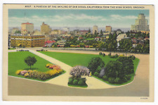 Vintage Postcard Skyline From the High School San Diego, CA Linen Posted 1941 picture