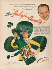 1946 7up Soda Irish Leaf Clover Laugh Fresh Up Show Wed Mutual Network Print Ad picture