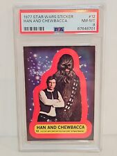 Vintage PSA 8 Topps STAR WARS sticker #12 Han Solo & Chewbacca 1977 trading card picture