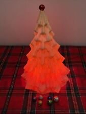 Vintage 1960's Twinkle Twee White Glitter Celluloid Lighted Christmas Tree Works picture
