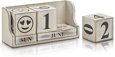 Wooden Block Calendar for Desk, Wooden Calendar, Wood Perpetual Calendar picture