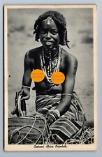C.1940 GIRL SITTING SMILING, ERITREA ITALIAN EAST AFRICA Postcard P28 picture