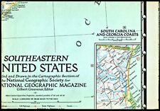 ⫸ 1947-2 February Map SOUTHEASTERN UNITED STATES National Geographic - (946) picture